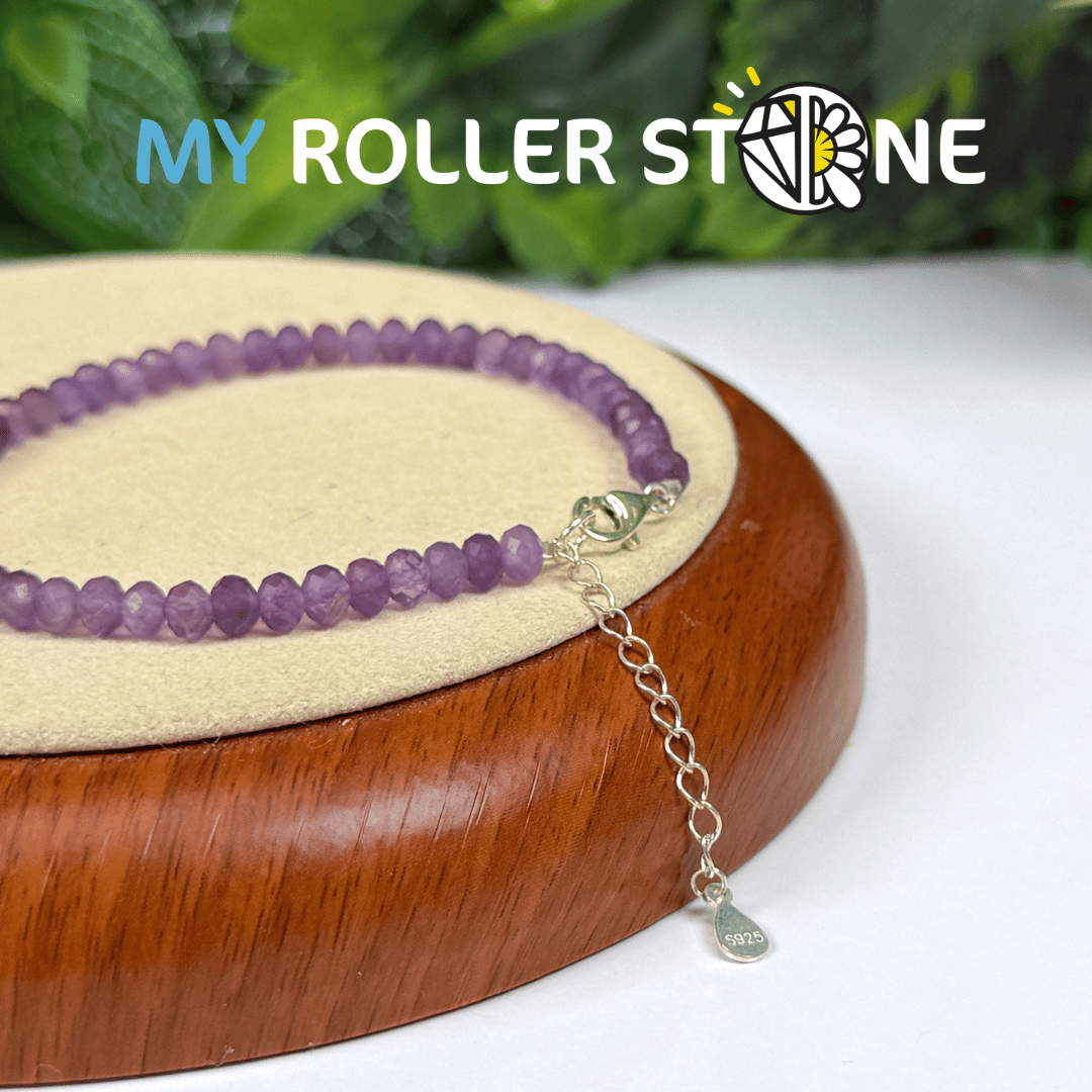 Bracelet Améthyste fermoir Argent