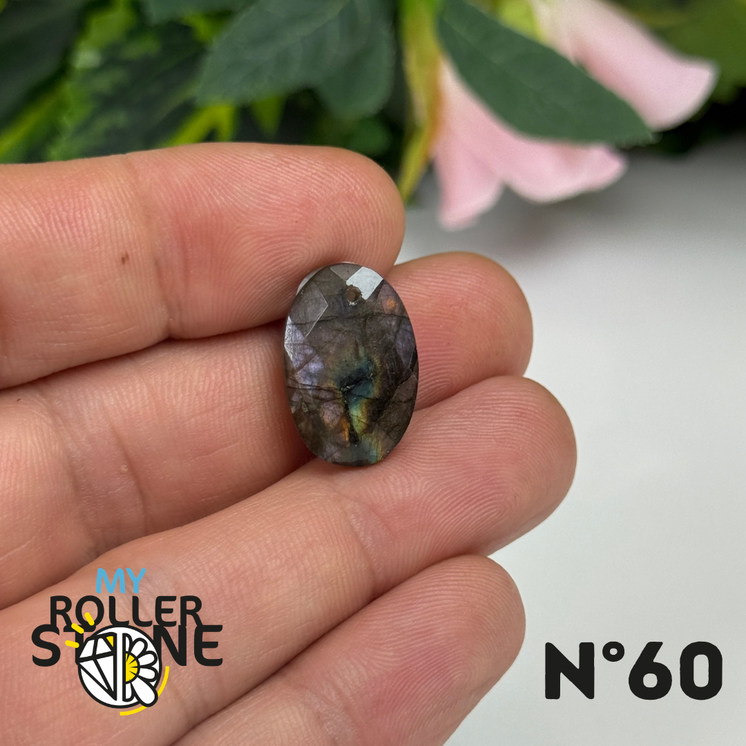 Pendentif Percé Spectrolite Violette Facettée