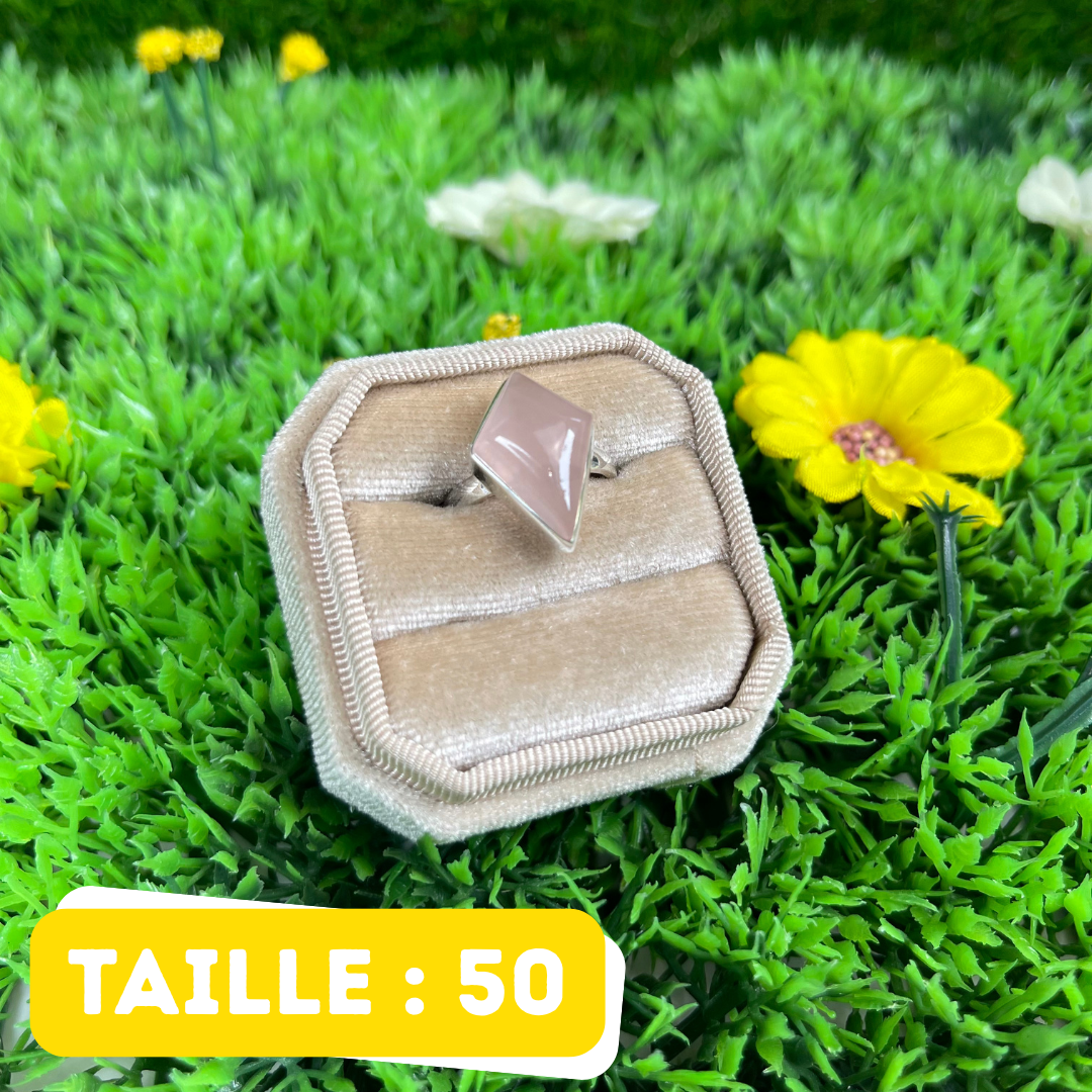 Bague Argent en Quartz rose #122