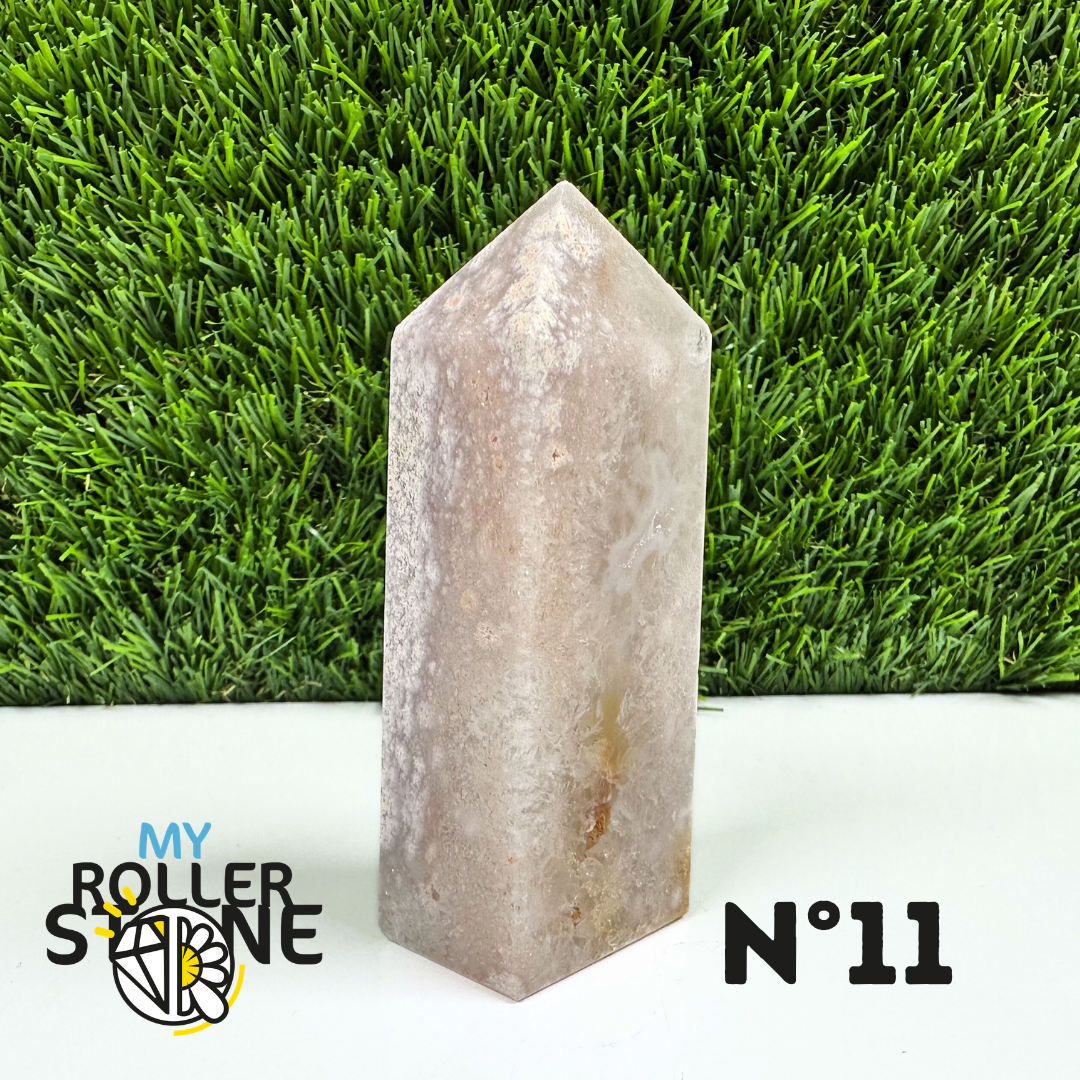 Pointes Pierre Rectangulaire Agate Fleur