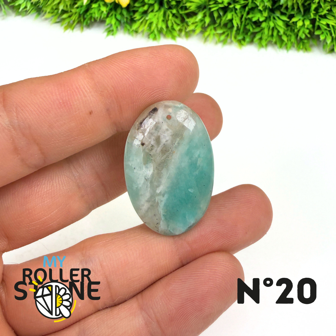 Pendentif Percé Amazonite et Quartz Fumé (Rare)