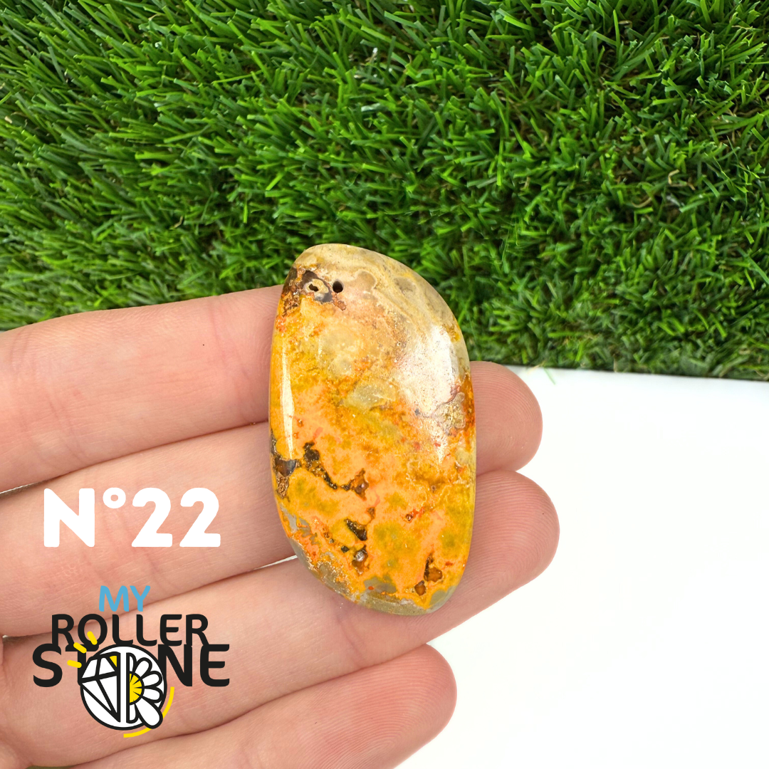 Pendentif Jaspe Bumblebee 5A Percé 5A