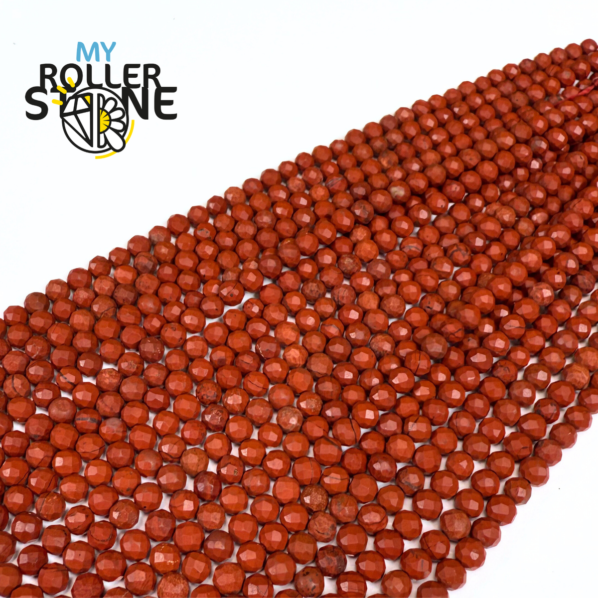 Perle Facettée Jaspe rouge 4MM