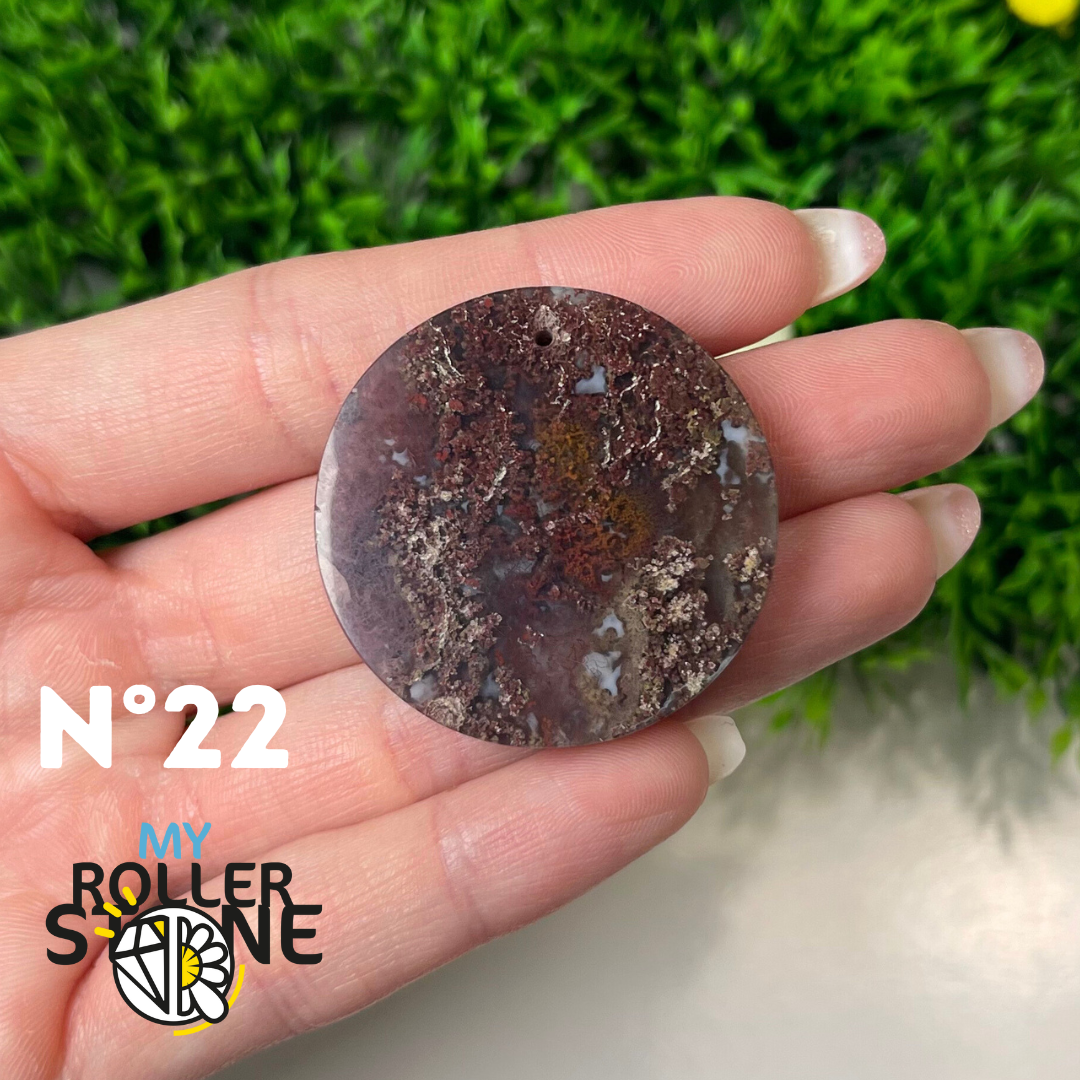 Pendentif Agate Mousse Indonésienne 5A Percé
