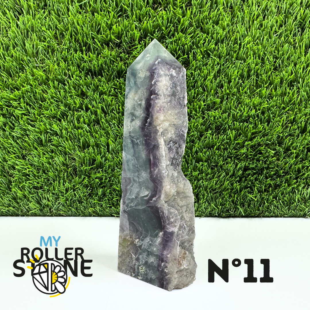 Pointes Pierre Rectangulaire Fluorite Arc-en-Ciel