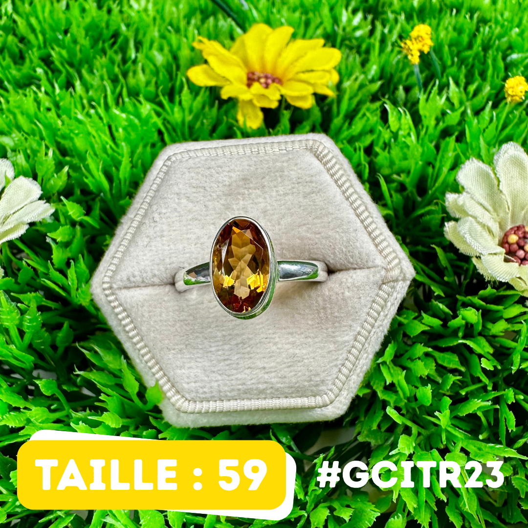 Bague Citrine Argent 925 #GCITR23