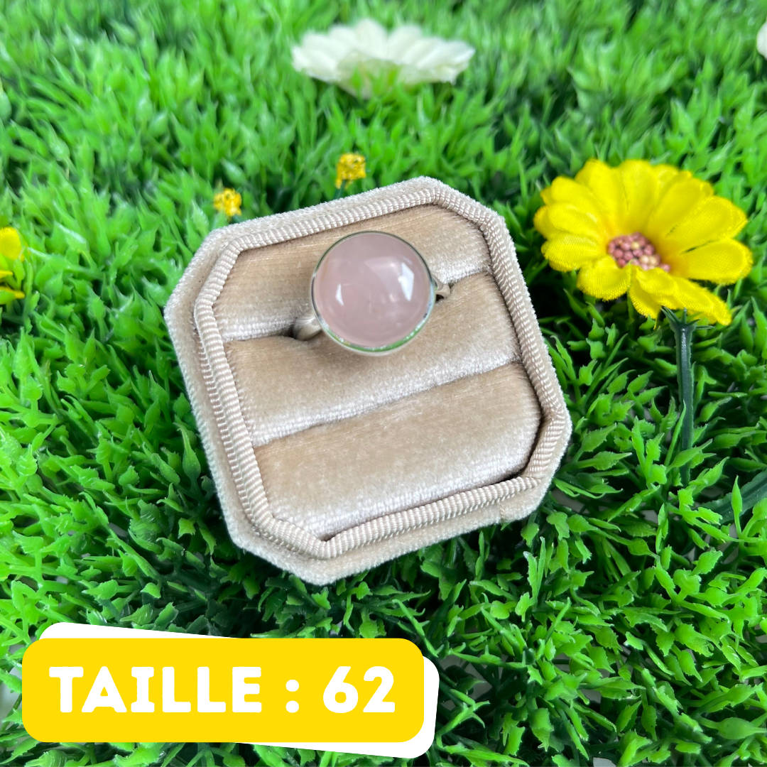 Bague Argent en Quartz rose #123