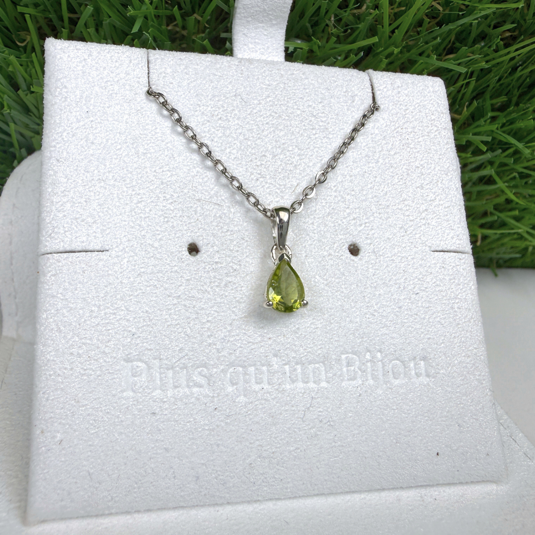Pendentif Solitaire Péridot Poire