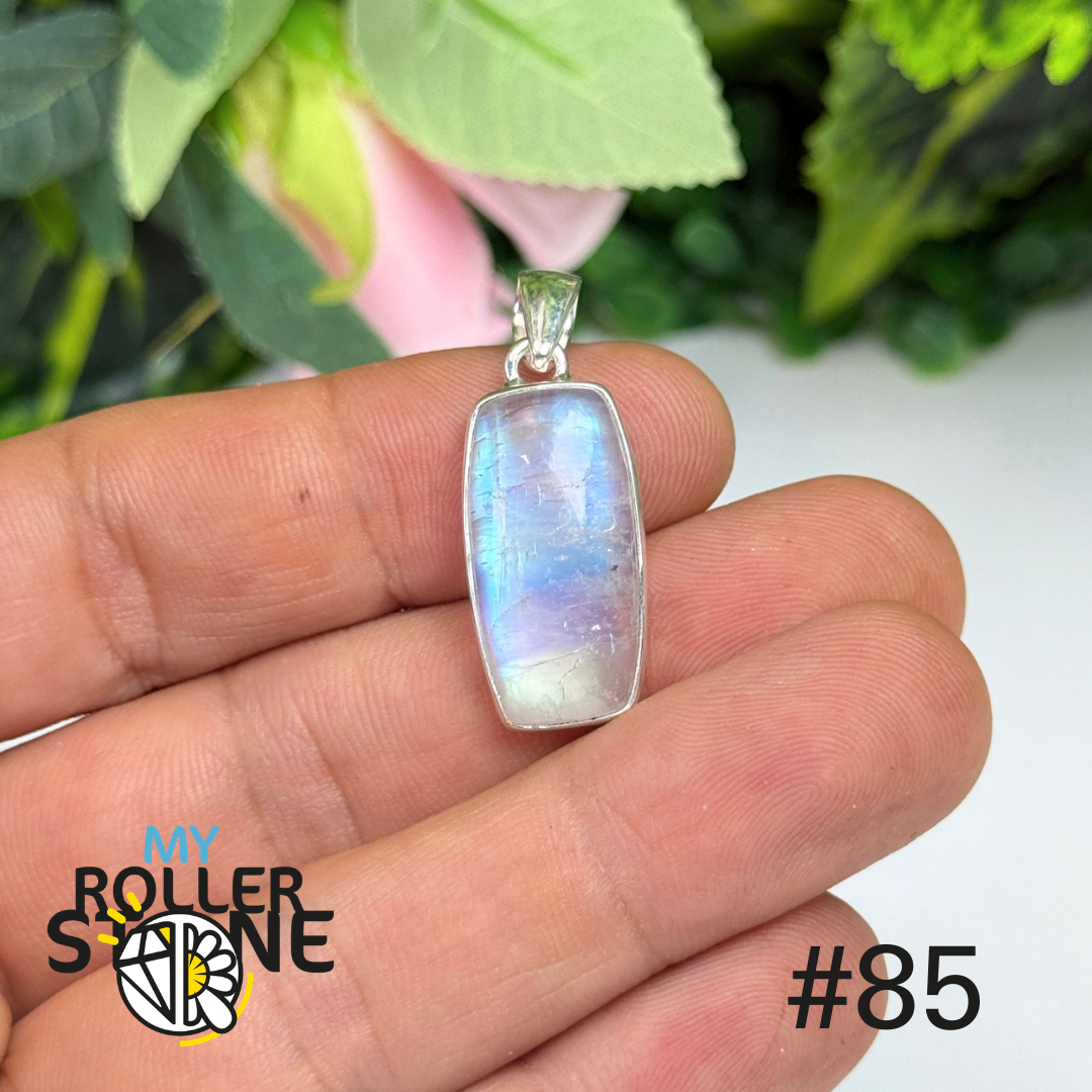 Pendentif argent pierre de lune blue fire #MP85
