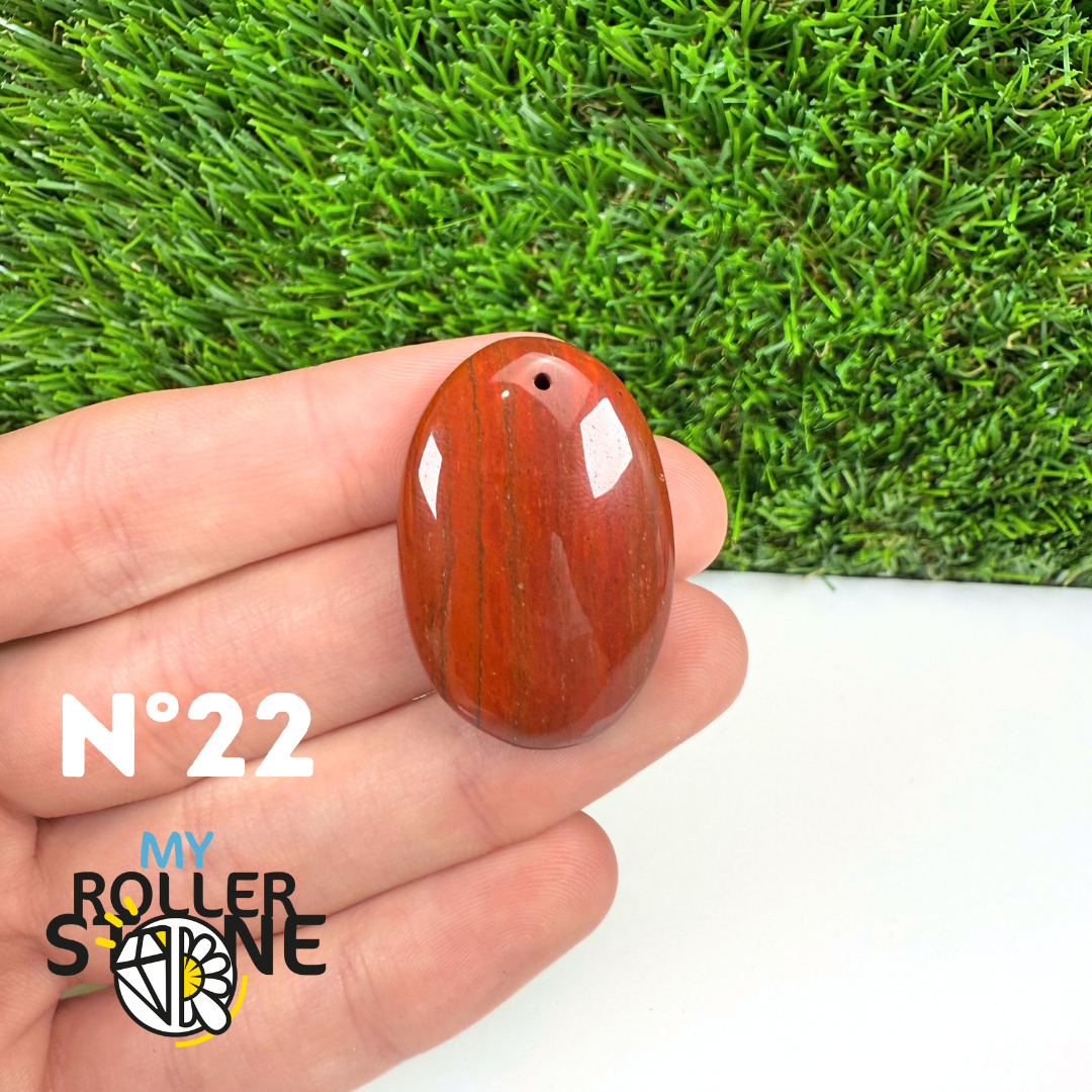 Pendentif Jaspe rouge 5A Percé
