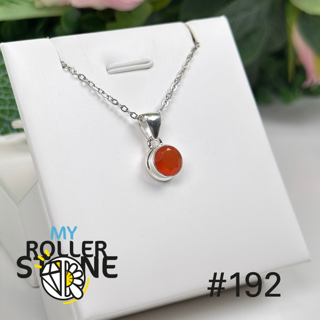 Pendentif argent cornaline facettée #P192