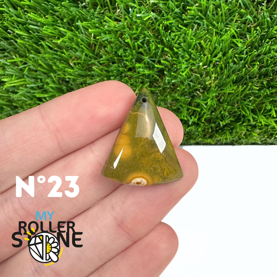 Pendentif Percé Jaspe Océan 5A