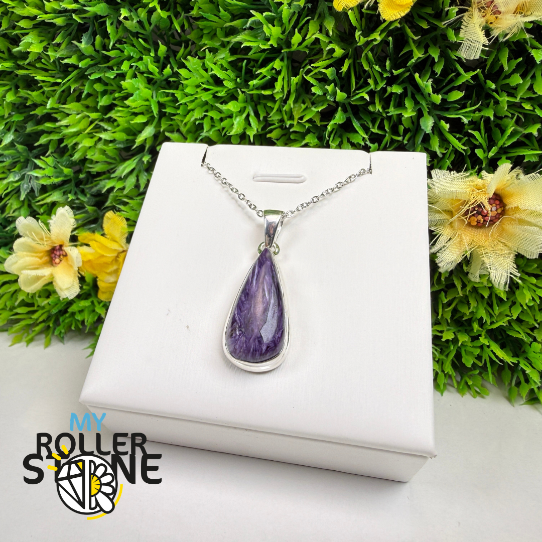 Pendentif Charoïte Argent 925 – CROP7