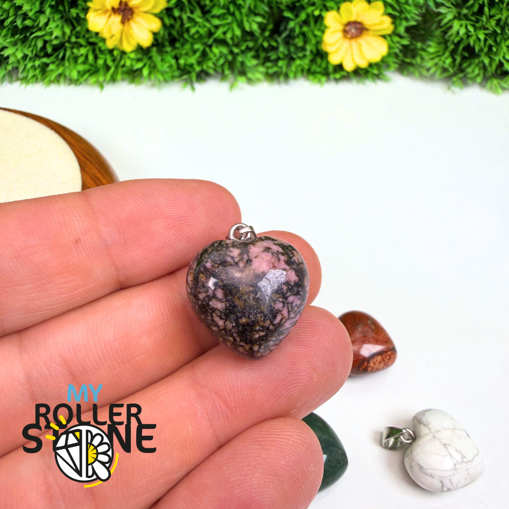 Pendentifs coeur pierre (13 variantes)