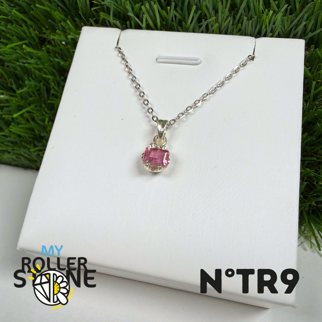 Pendentif Tourmaline Rose (Rubellite) – Argent 925- #9