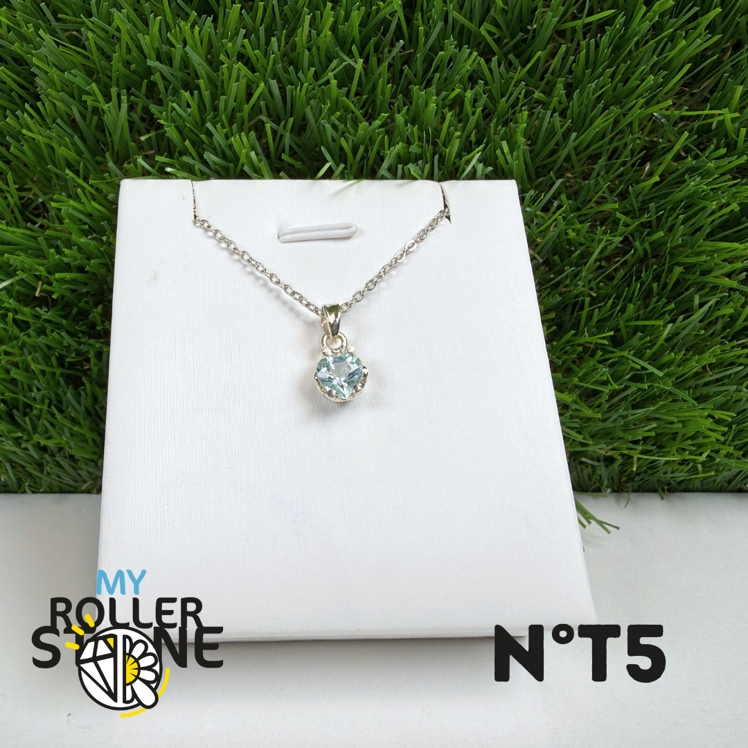 Pendentif Topaze Bleue Argent 925 #5