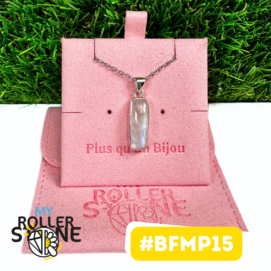 Pendentif Pierre de Lune Blue Fire Argent 925 (BFMP15)