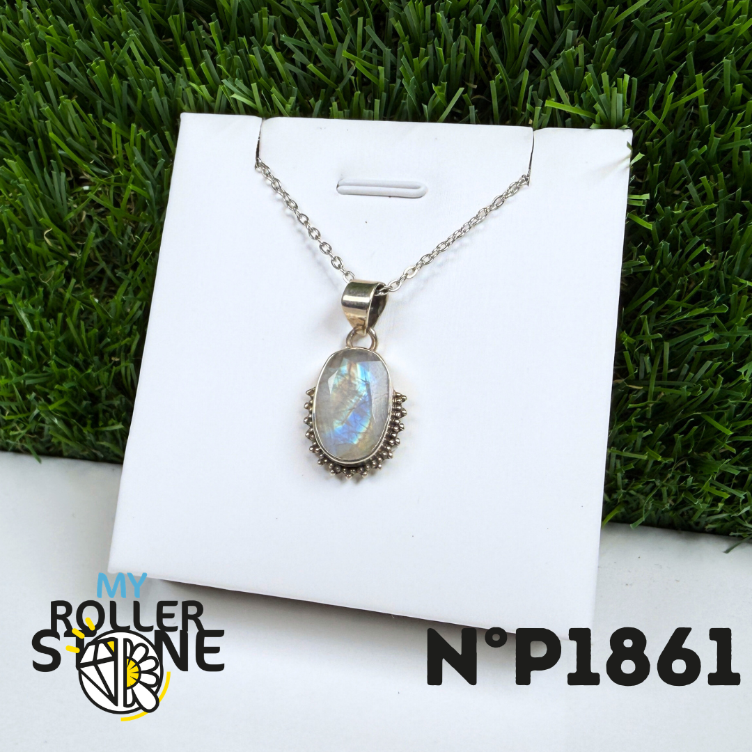 Pendentif Pierre de Lune Argent P1861
