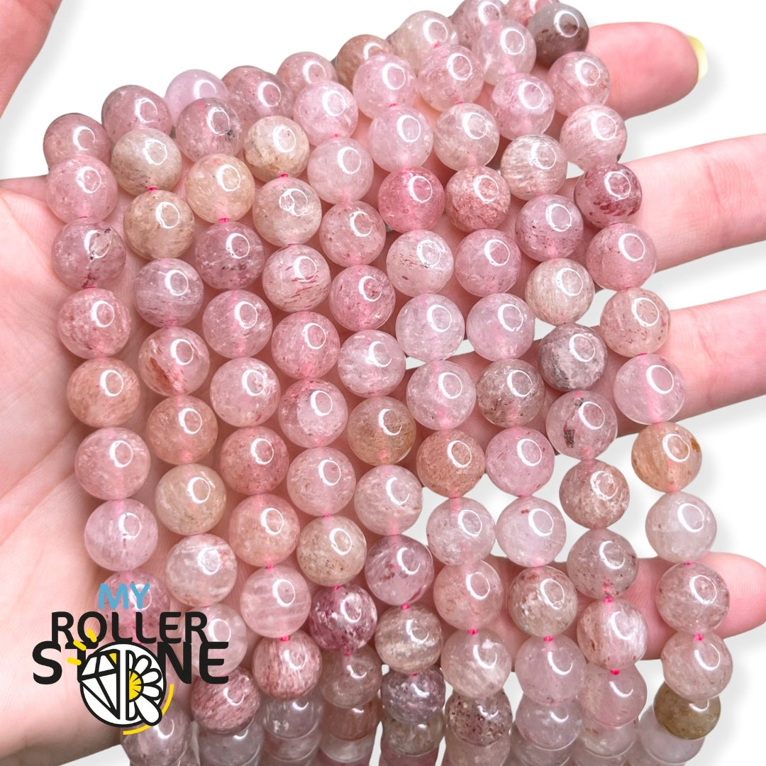 Perle Quartz Fraise 1A 8 MM