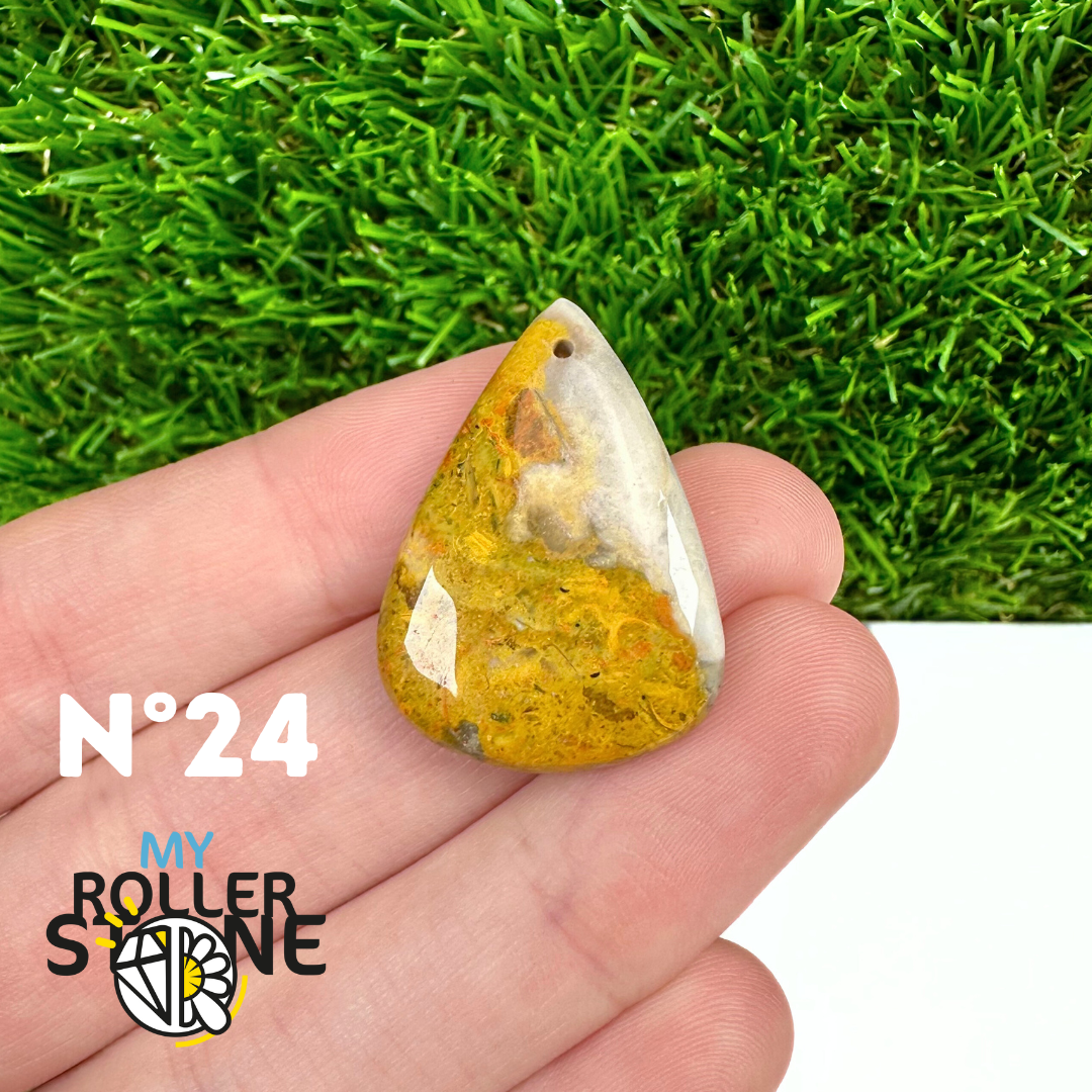 Pendentif Jaspe Bumblebee Néo 5A Percé