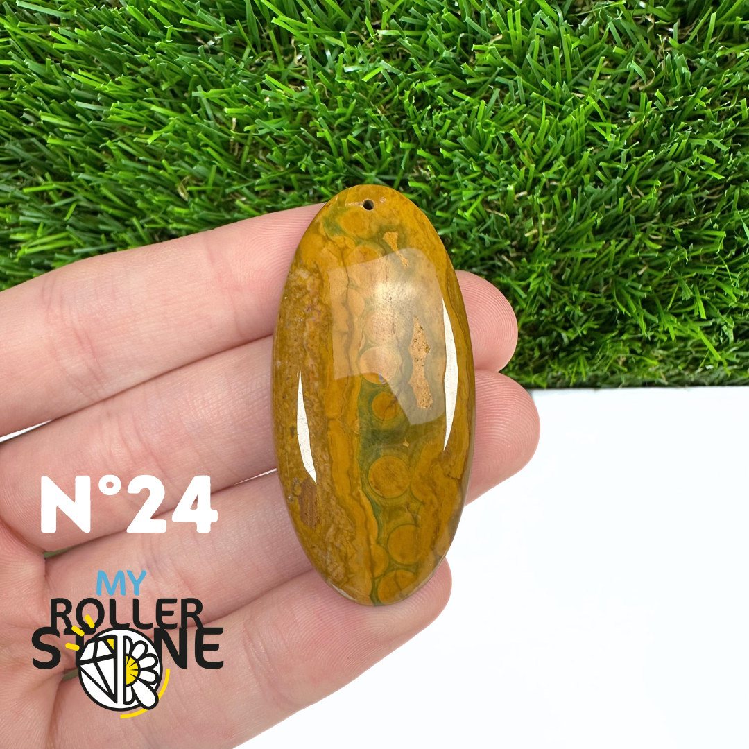 Pendentif Percé Jaspe Océan 5A