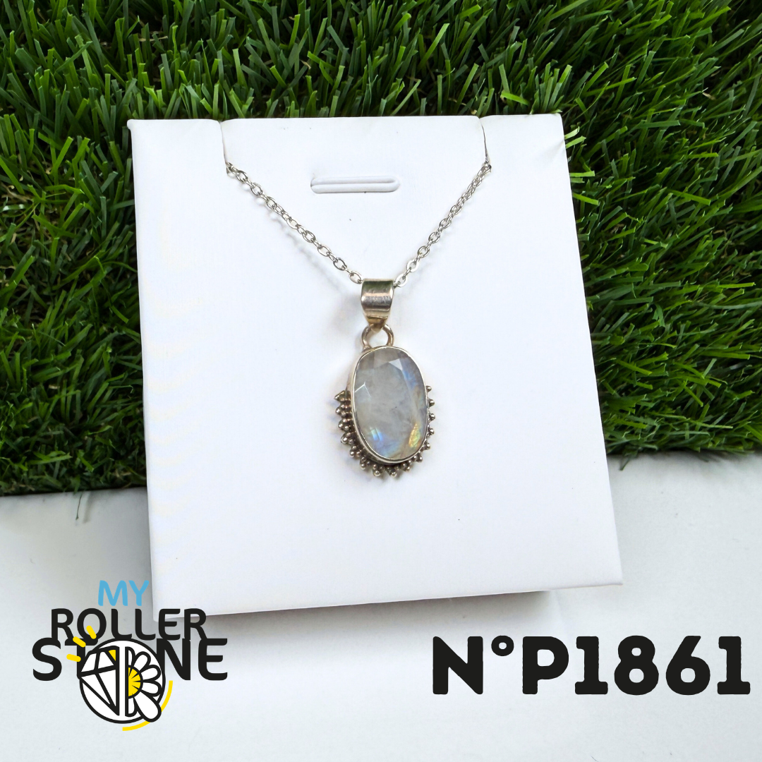 Pendentif Pierre de Lune Argent P1861