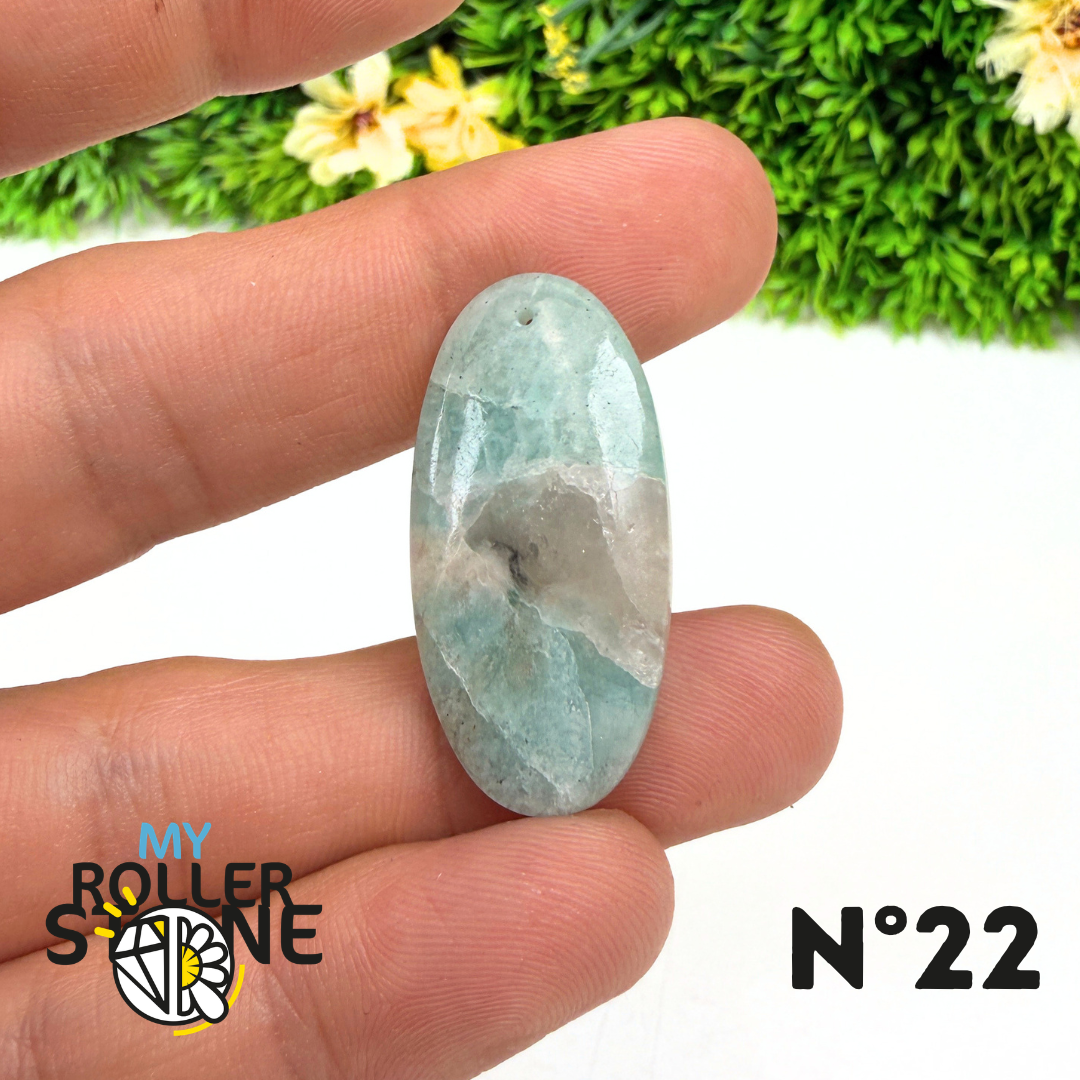 Pendentif Percé Amazonite et Quartz Fumé (Rare)