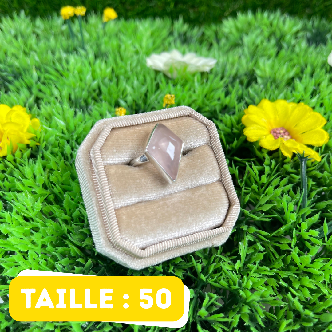 Bague Argent en Quartz rose #124