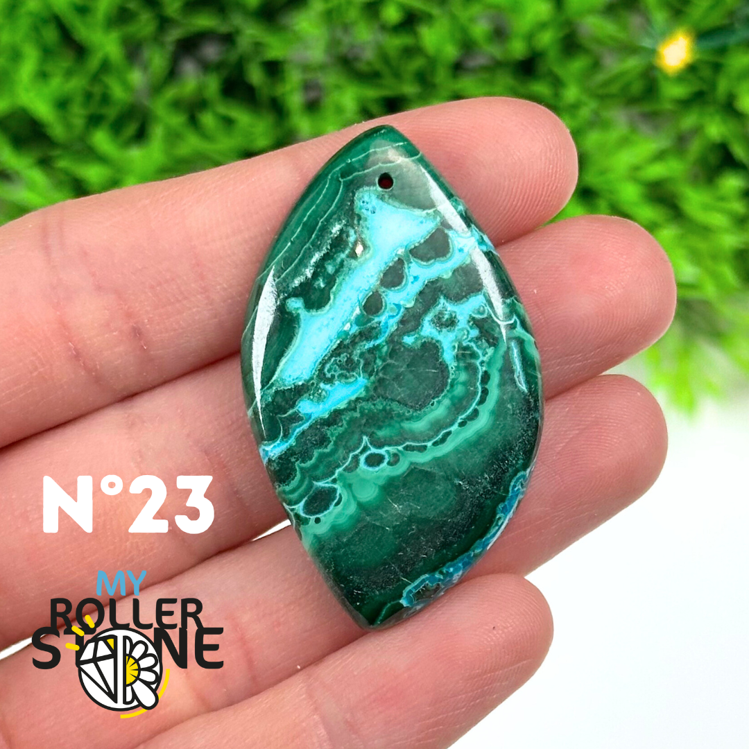 Pendentif Percé Malachite Chrysocolle 5A