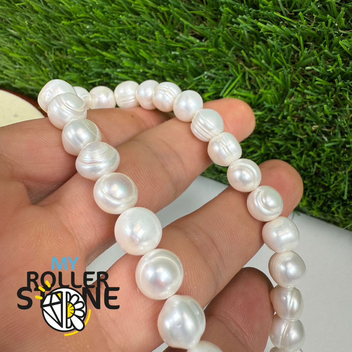 Perles d’eau douce blanches 10 mm