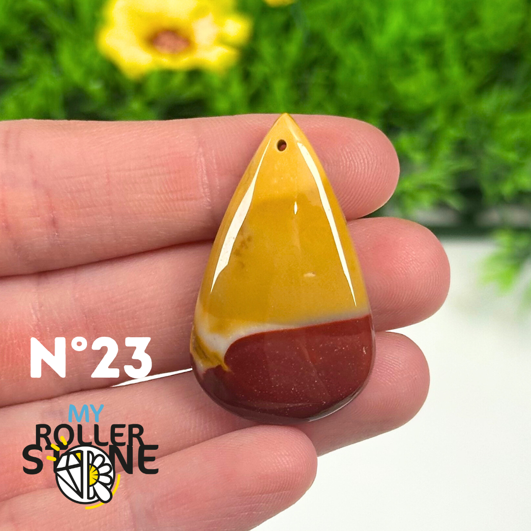 Pendentif Jaspe Mokaite percé 5A