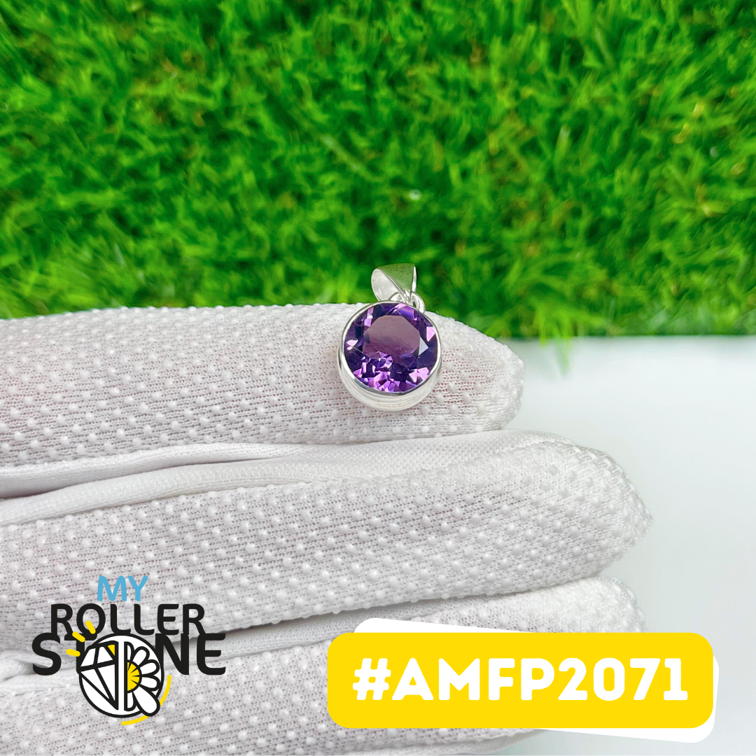 Pendentif Argent 925 Améthyste Facettée #AMFP2071