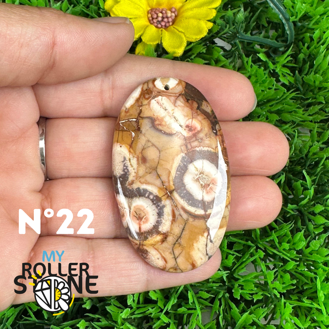 Pendentif Percé en Jaspe Œil d’Oiseau 5A