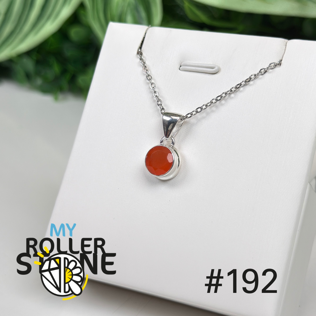 Pendentif argent cornaline facettée #P192