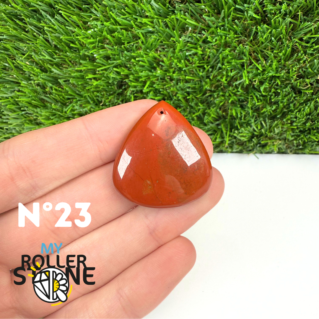 Pendentif Jaspe rouge 5A Percé