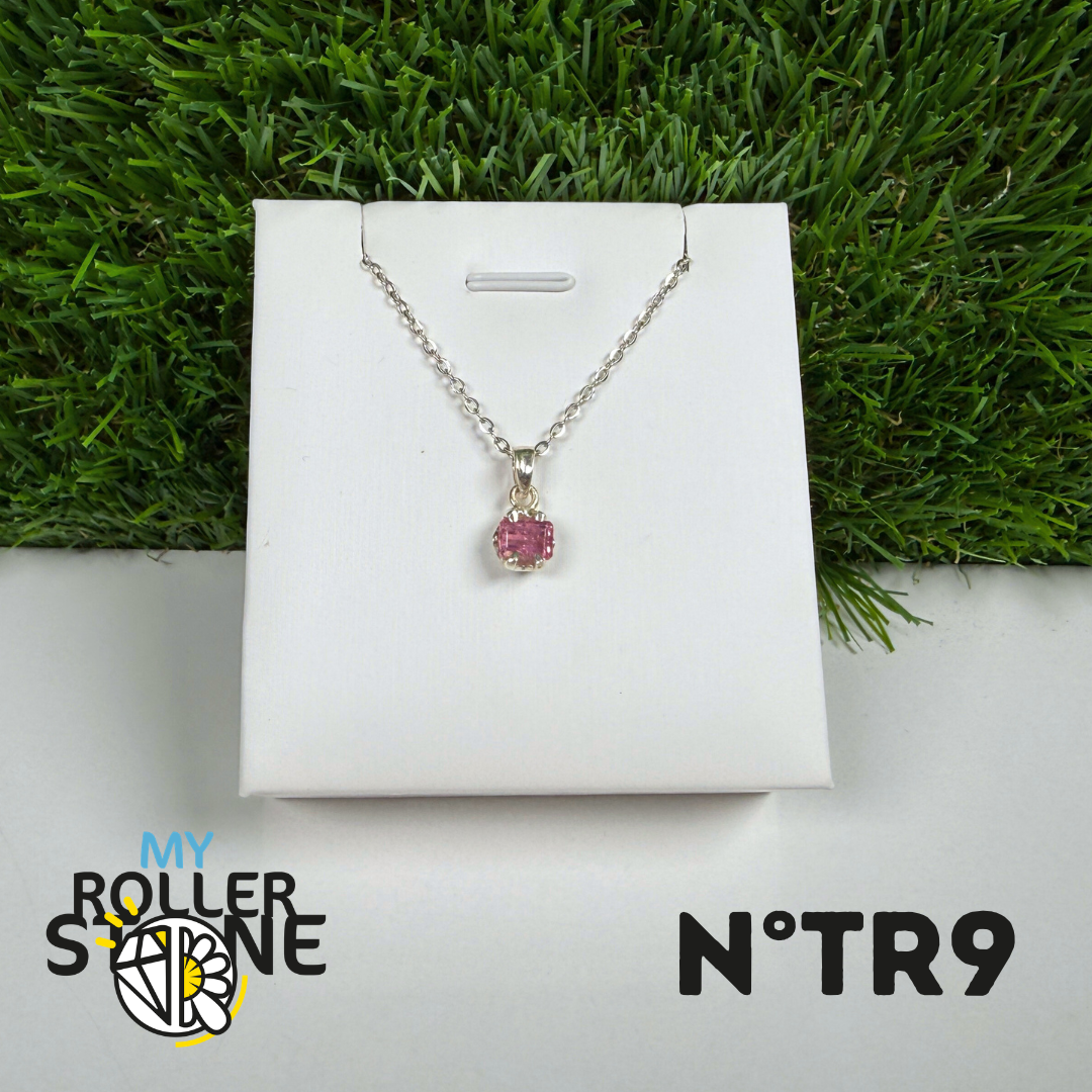 Pendentif Tourmaline Rose (Rubellite) – Argent 925- #9