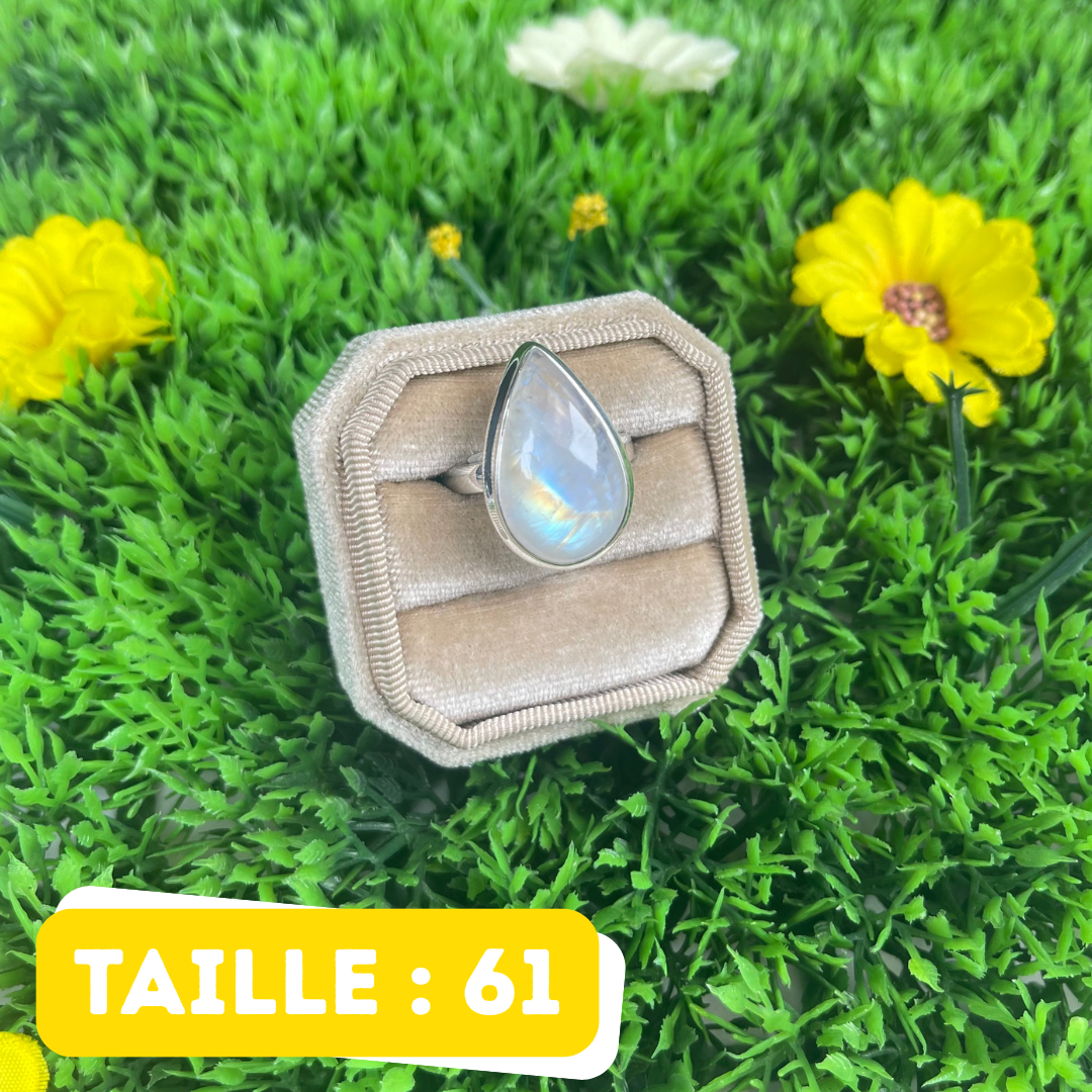Bague Pierre de Lune Blue Fire #223