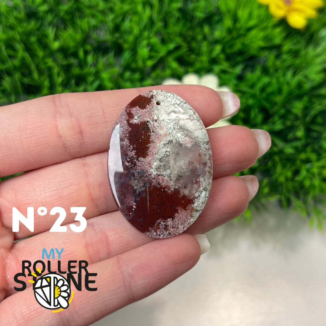 Pendentif Agate Mousse Indonésienne 5A Percé