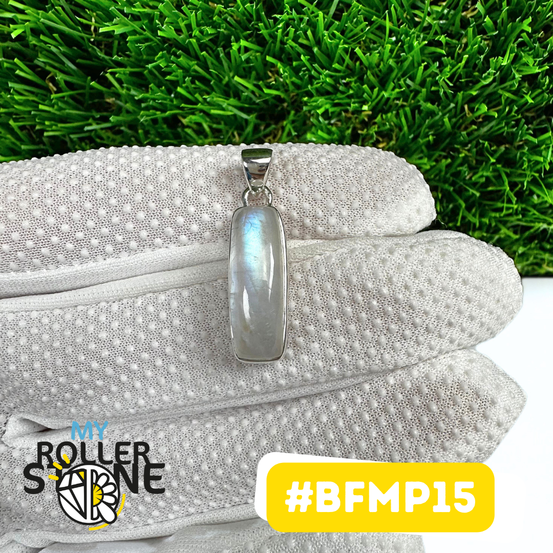 Pendentif Pierre de Lune Blue Fire Argent 925 (BFMP15)