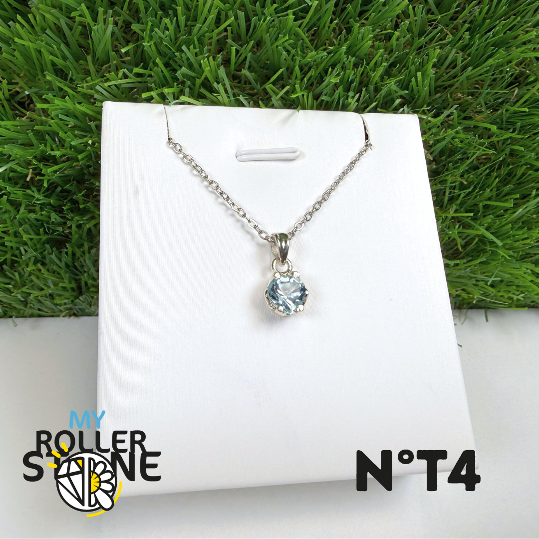 Pendentif Topaze Bleue Argent 925 #4