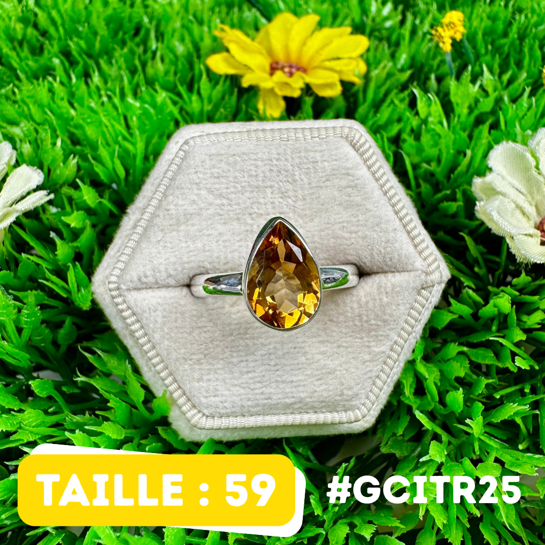 Bague Citrine Argent 925 #GCITR25