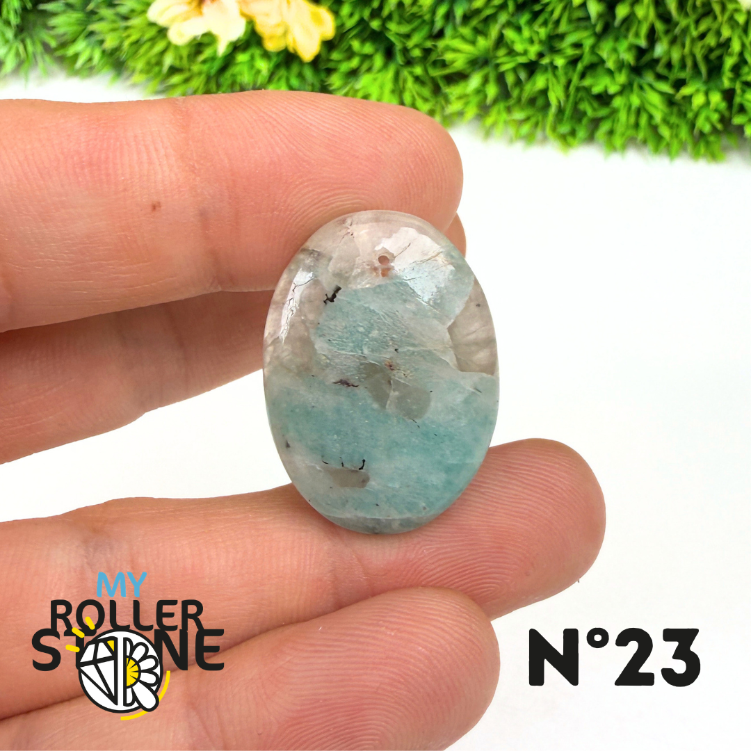 Pendentif Percé Amazonite et Quartz Fumé (Rare)