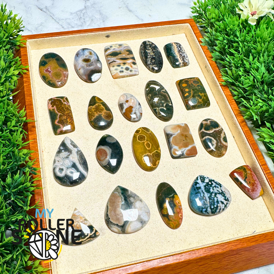 Cabochons Jaspe Océan forme libre