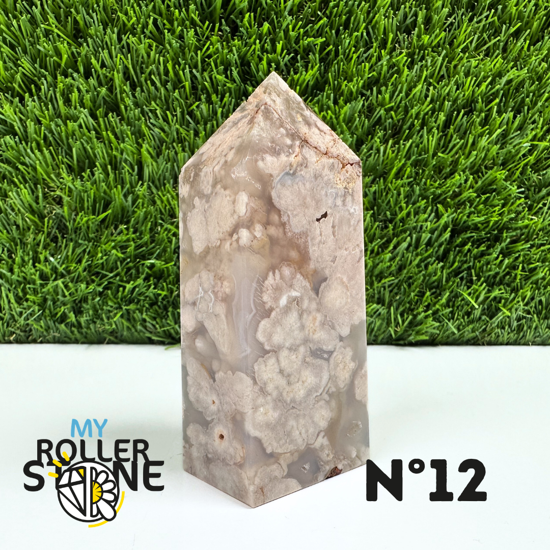 Pointes Pierre Rectangulaire Agate Fleur