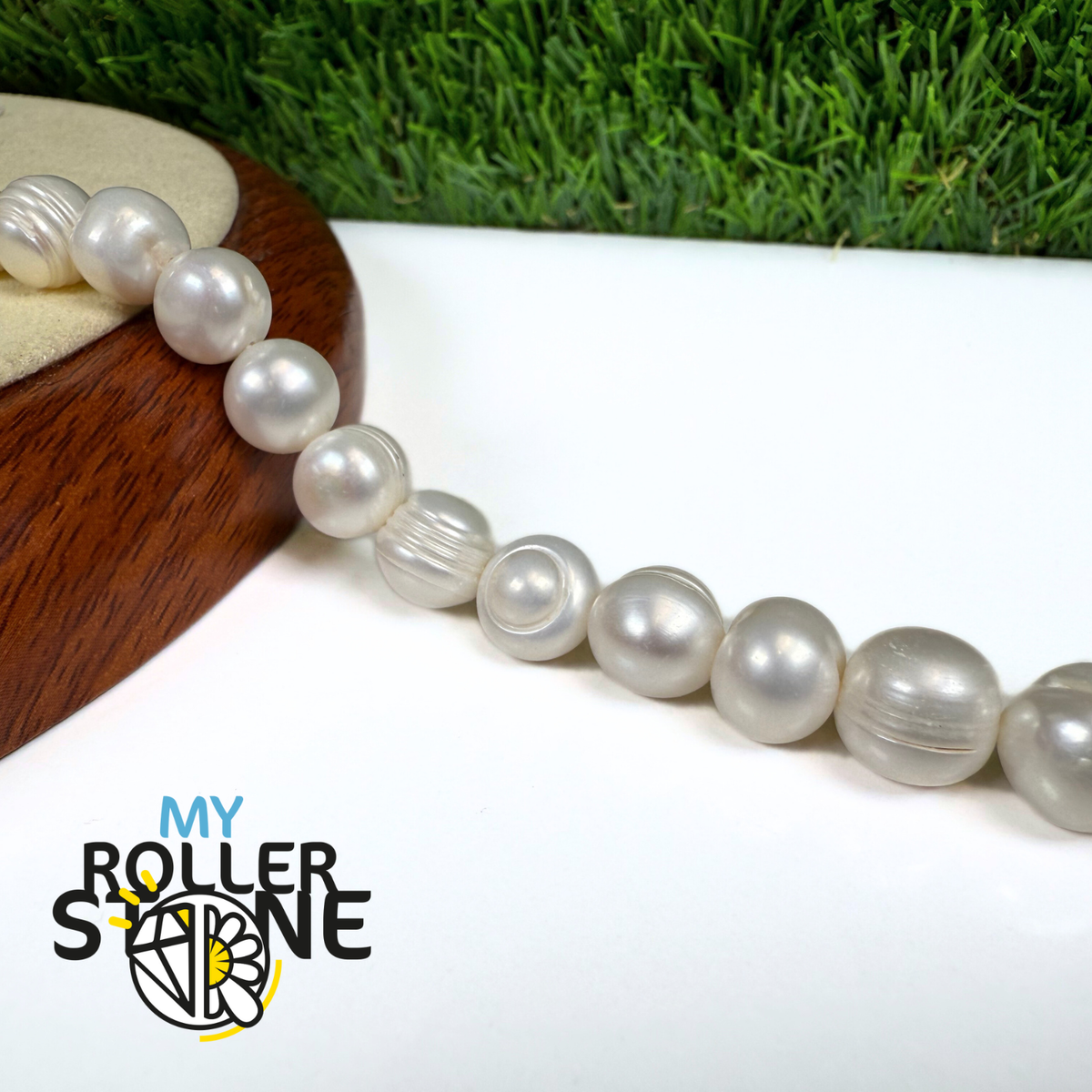 Perles d’eau douce blanches 10 mm