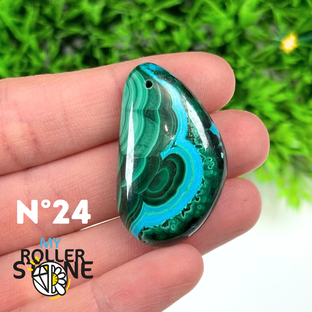 Pendentif Percé Malachite Chrysocolle 5A