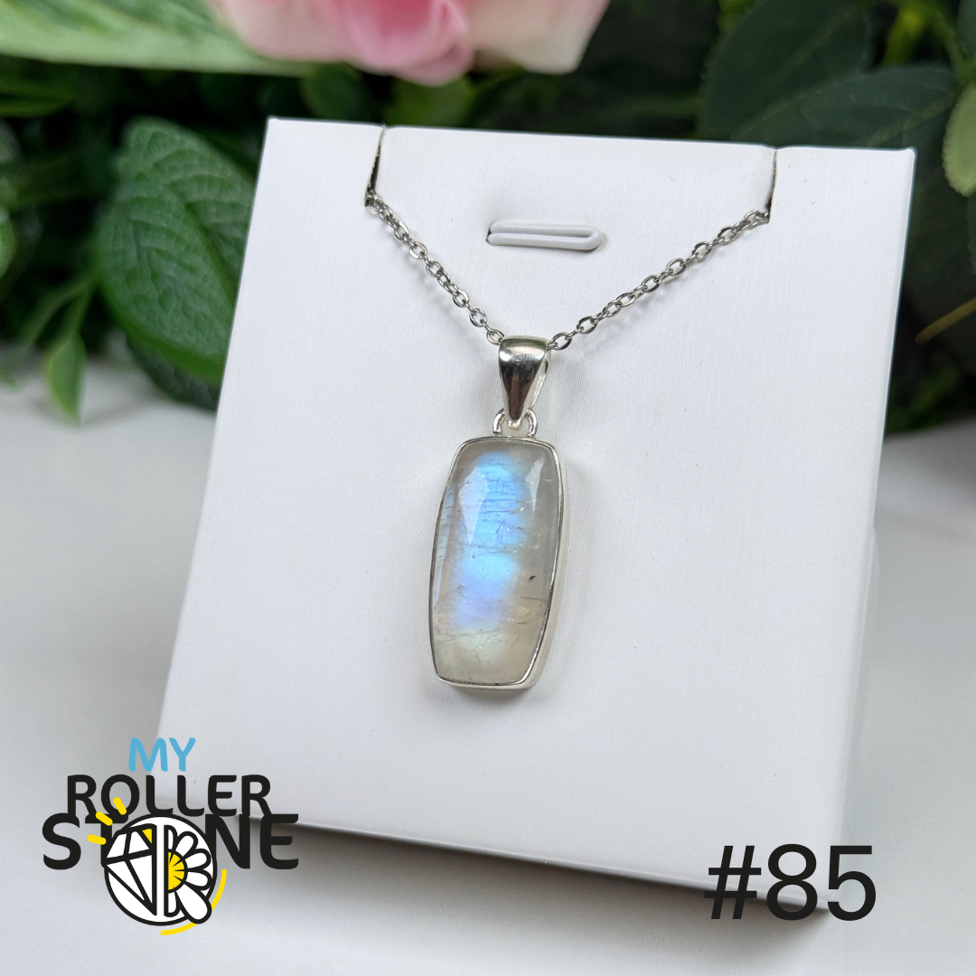 Pendentif argent pierre de lune blue fire #MP85