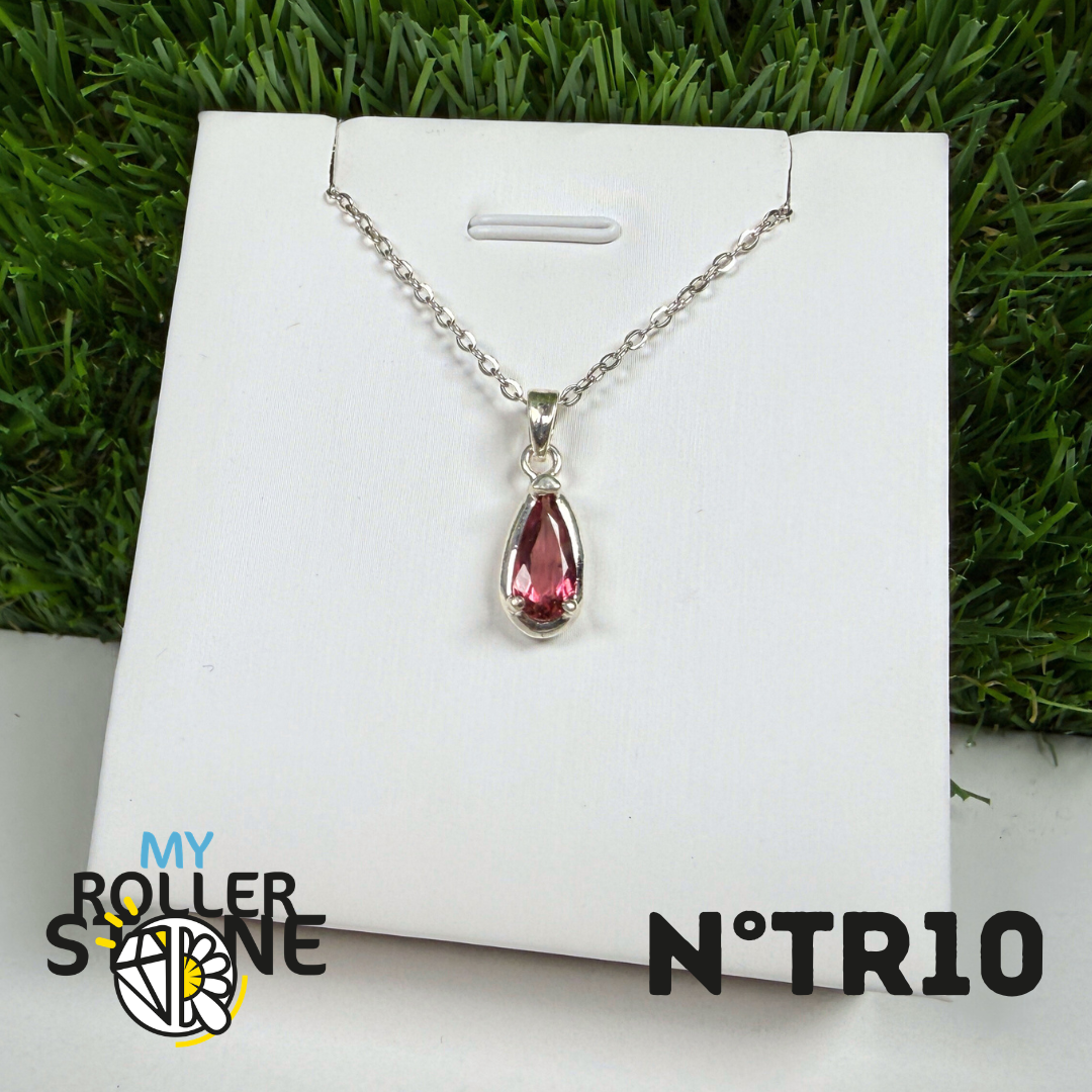 Pendentif Tourmaline Rose (Rubellite) – Argent 925- #10