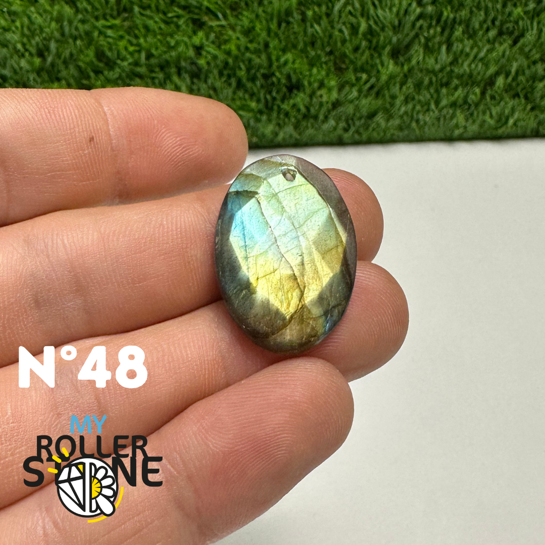 Cabochon Labradorite forme Libre Facettée