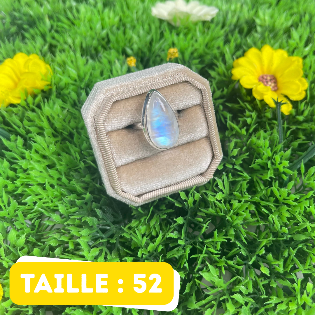 Bague Pierre de Lune Blue Fire #224